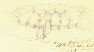 Sketch of the drummers camp at Folly Island, SC
