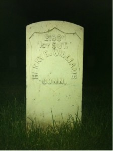 1st Sergeant Henry E. Williams grave marker at Arlington National Cemetery.