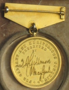 Reverse of a Gilmore Medal awarded to a soldier with the 6th CVI.